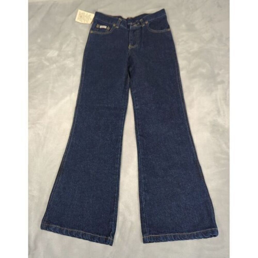 Stevenson Jeans Women? 8 Dark Zip Fly Rugged Farm Chore Denim Wide Leg 23x26 NWD